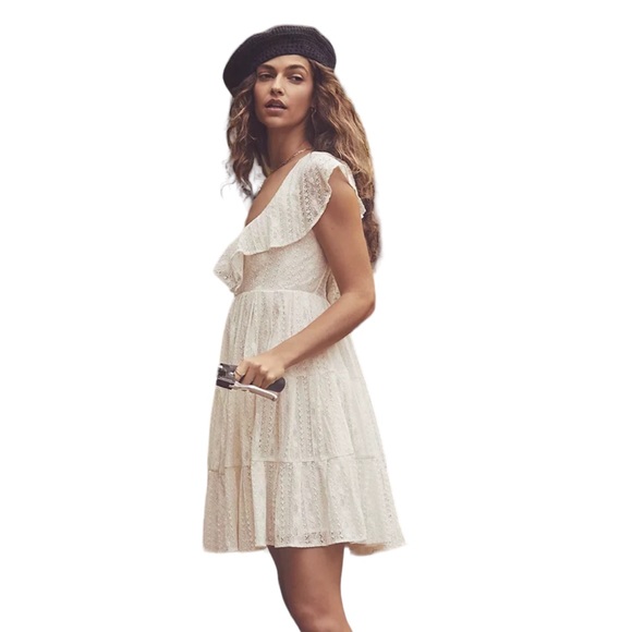 NWOT FREE PEOPLE Undone Lace Mini Dress - Picture 4 of 7
